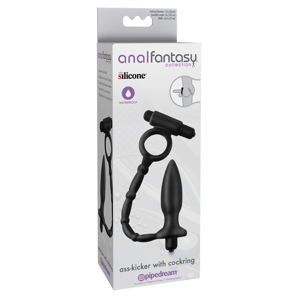Anal Fantasy Collection Ass-Kicker Vibrating Butt Plug & Cock Ring - Image 3