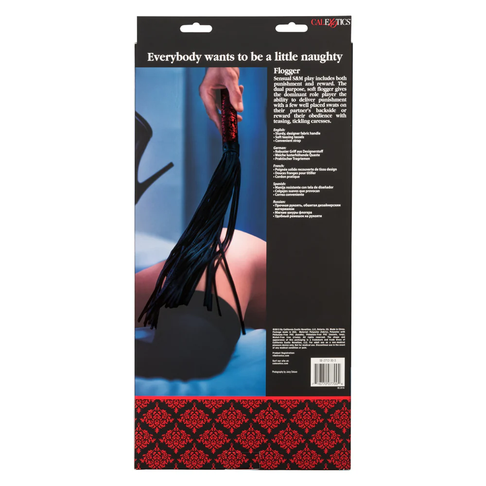 Scandal Faux Leather & Brocade Flogger - Image 6